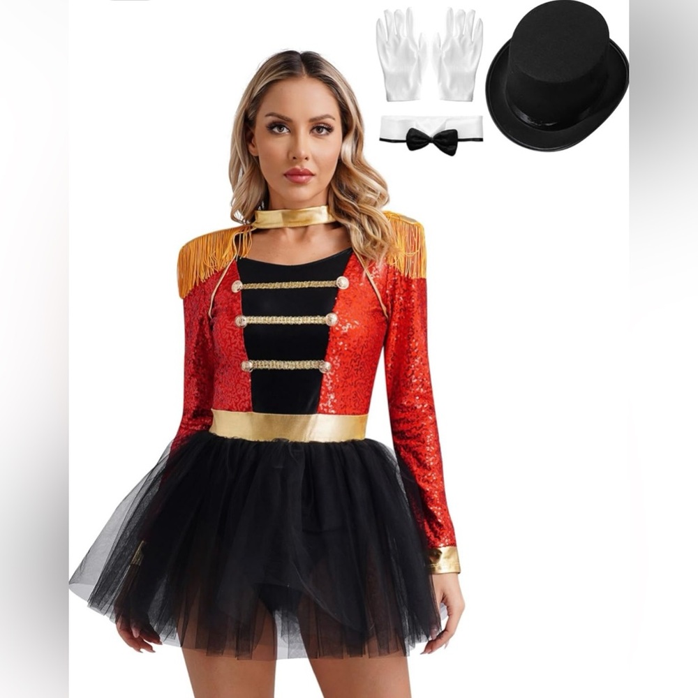 NWT Ringmaster Costume - Red and Black